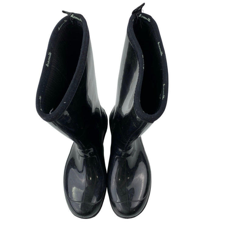 Kamik Marina Women's Black Synthetic Rubber Round Toe Mid Calf Rain Boots Size 7