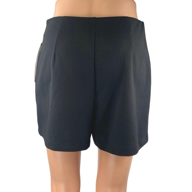 NEW Aqua Women's Black High Waisted Side Slit Casual Mini Skort Skirt Size 2