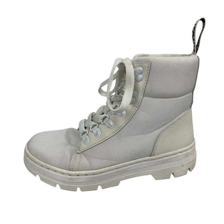 Dr. Martens Airwair Combs White Round Toe Lace-Up Platform Combat Boots Size 6