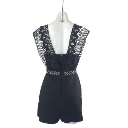 Topshop Sandra Black Floral Lace Sleeveless Playsuit Overall Romper Jumpsuit 6