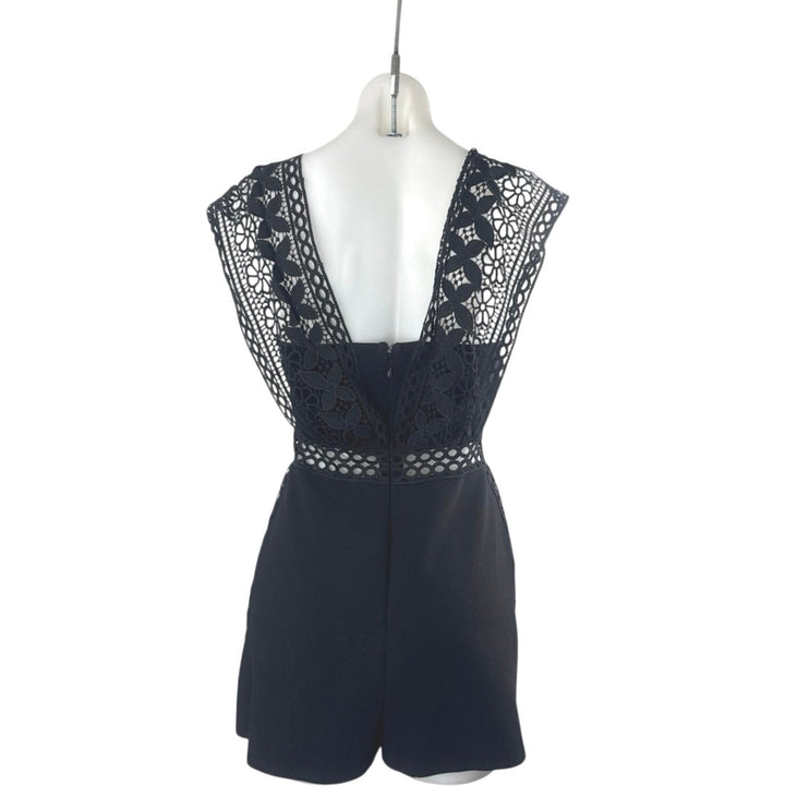 Topshop Sandra Black Floral Lace Sleeveless Playsuit Overall Romper Jumpsuit 6