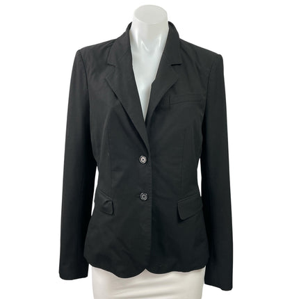 The Limited Womens Black Button Long Sleeve Pockets Blazer Coat Suit Jacket Sz 8