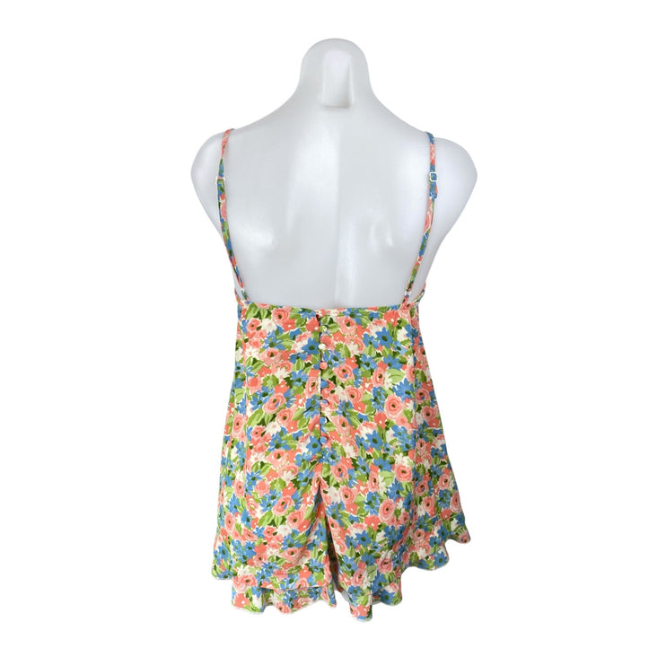 Princess Polly Multicolor Floral Bustier Sleeveless Cami Babydoll Mini Dress 0