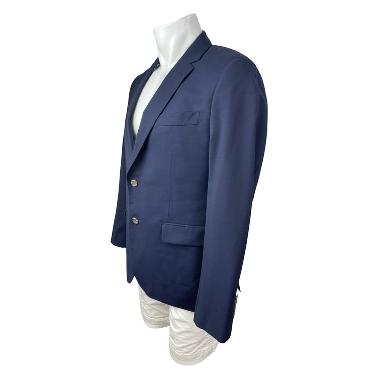 Indochino Mens Blue Classic Blazer Coat Straight Trousers Dress Pants Suit Set M