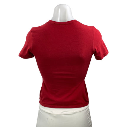 SKIMS Women's Red Short Sleeves Jersey Slim Fit Crewneck Tee T-shirt Top Size S
