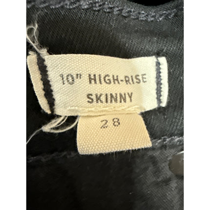 Madewell 10" High Rise Skinny Women's Black Cotton Casual Denim Jeans Size 28
