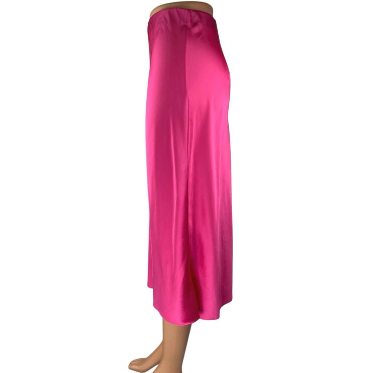 The Drop Women's Pink Silky Satin Mid Straight A-line Flared Slip Skirt Size XS