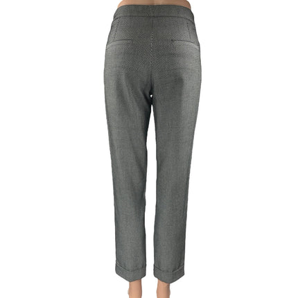 Mango Women's Gray Chevron High Rise Straight Leg Trousers Dress Pants Size 4