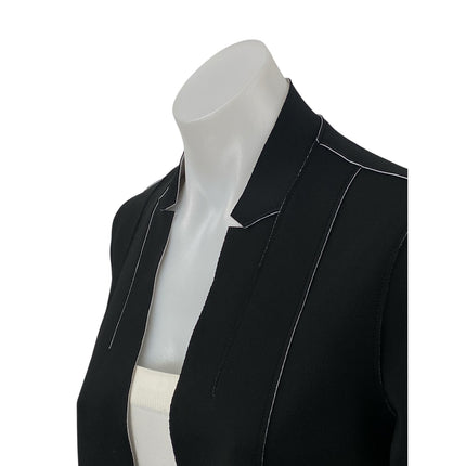 Elie Tahari Women's Black Long Sleeve Open Front Cardigan Blazer Coat Jacket XS