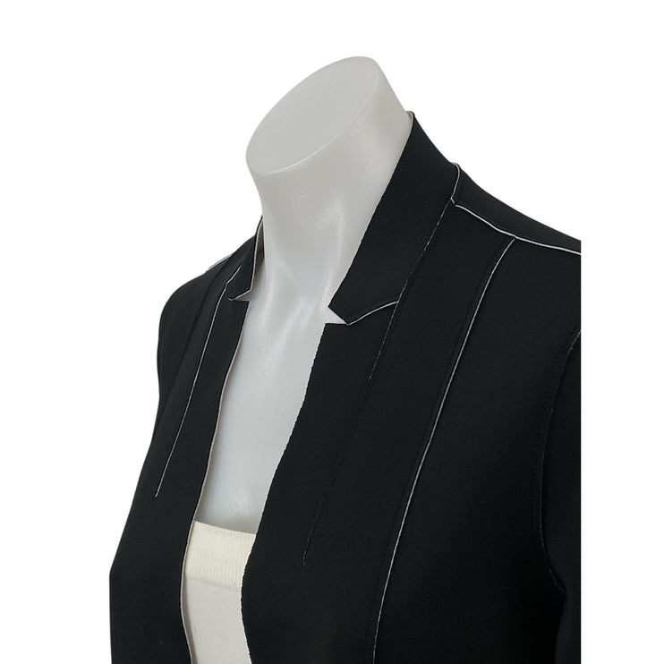 Elie Tahari Women's Black Long Sleeve Open Front Cardigan Blazer Coat Jacket XS