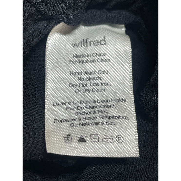 Aritzia Wilfred Women's Black Elastic Waist High Rise Tapered Trouser Pants XXS