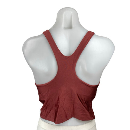 Athleta Purpose Crop Bra D-DD Red Racerback Yoga Workout Athletic Crop Top Sz S
