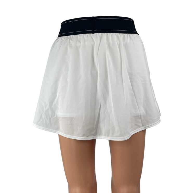 Alo Yoga Womens White High Rise Elastic Waist Athletic Skort Shorts Skirt Size M