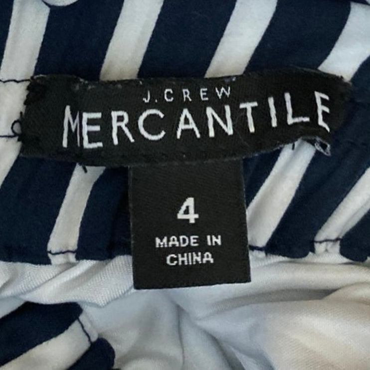 J.Crew Mercantile Women's Blue White Striped High Rise A Line Mini Skirt Size 4