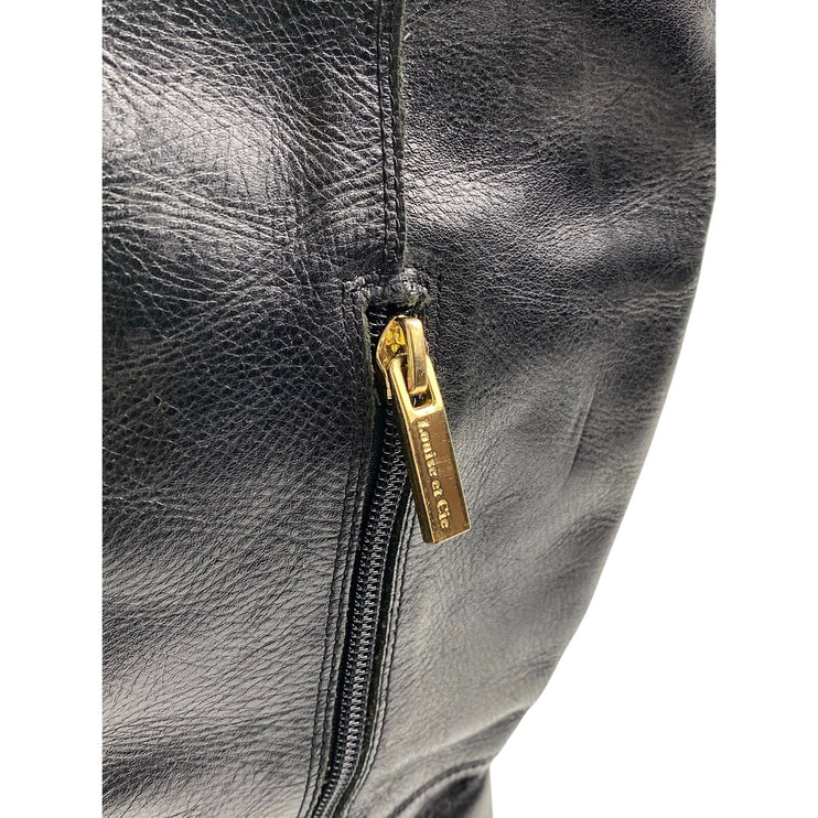 Louise Et Cie Navaria Women's Black Calf Leather Block Heel Knee High Boots Sz 7