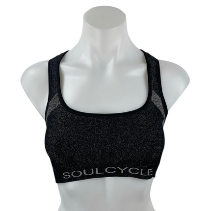 SoulCycle Black Scoop Neck Racerback Sleeveless Sports Bra Crop Tank Top Size S