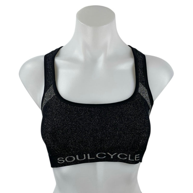 SoulCycle Black Scoop Neck Racerback Sleeveless Sports Bra Crop Tank Top Size S