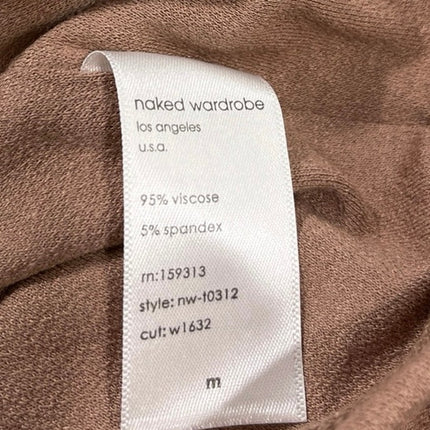 Naked Wardrobe Tan Turtleneck Long Sleeve Pullover Cropped Sweater Top Size M