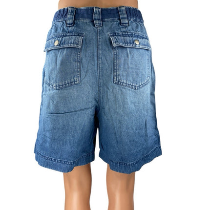 Karen Scott Women's Blue High Waisted Casual Denim Jeans Bermuda Shorts Size 6P