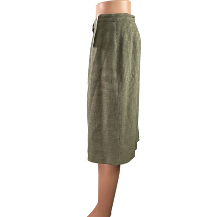 NEW Giorgio Armani Women's Gray Tweed Pleated Slit Pencil Midi Skirt Size 10