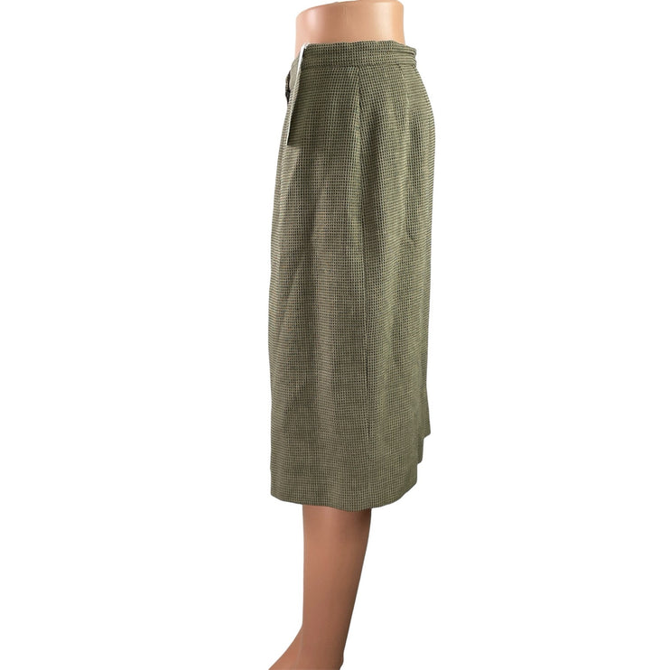 NEW Giorgio Armani Women's Gray Tweed Pleated Slit Pencil Midi Skirt Size 10