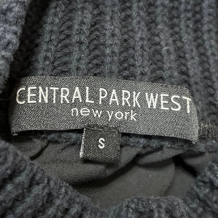 Central Park West Black Chunky Knit Sleeveless Turleneck Sweater Tank Top Size S