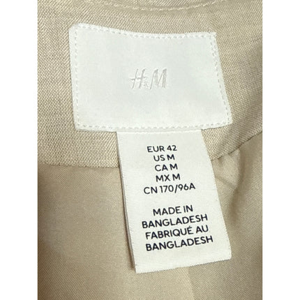 H&M Women's Cream Beige V Neck Sleeveless Button Down Vest Shirt Top Size M