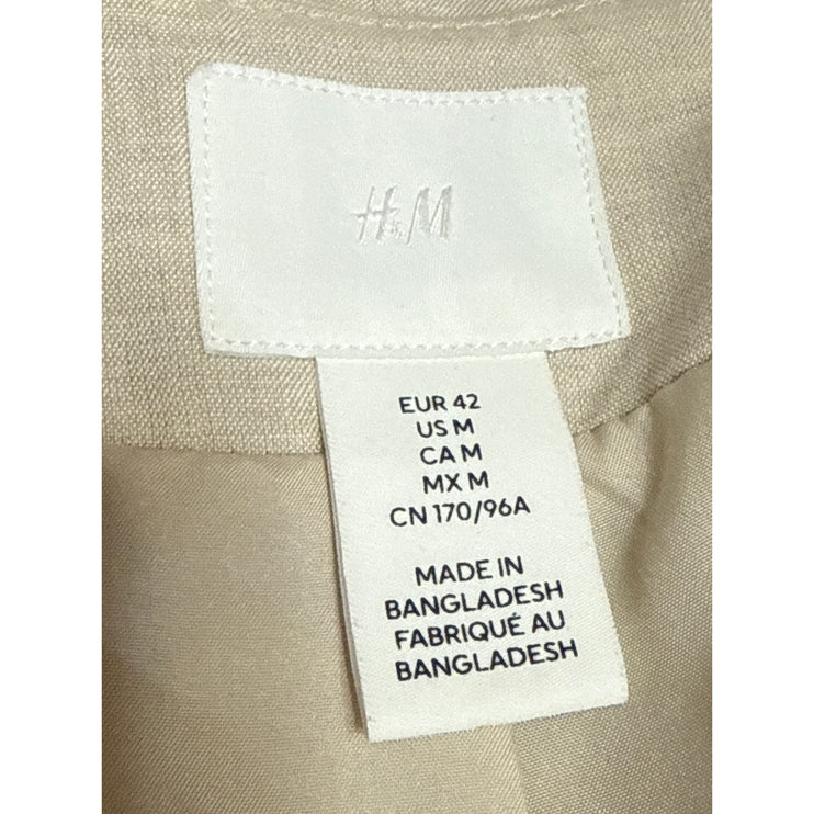 H&M Women's Cream Beige V Neck Sleeveless Button Down Vest Shirt Top Size M