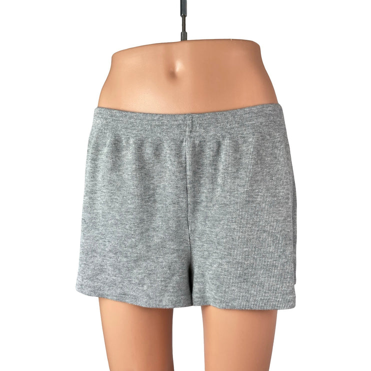 Aritzia Sunday Best Women's Gray High Rise Waffle Knit Thermal Lounge Shorts L
