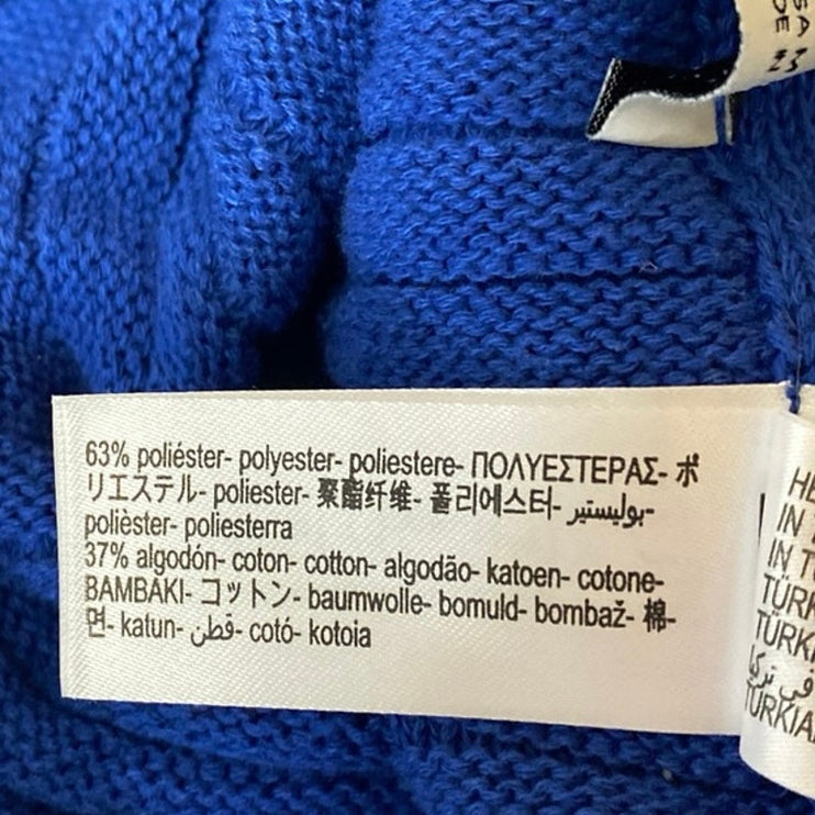 Zara Women's Blue Pleated Rib Knit High Waist Mini A-Line Flared Skirt Size M