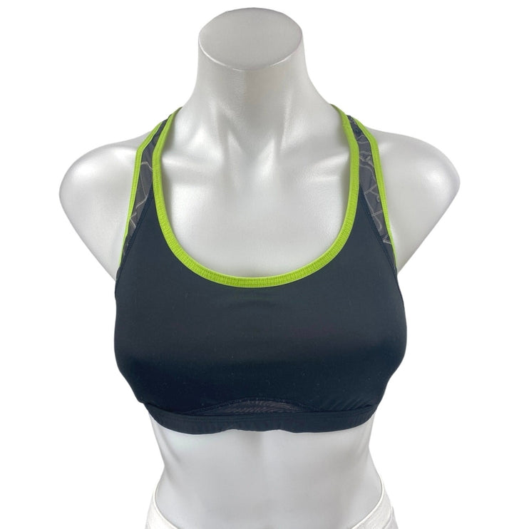 Reebok Run Black Sleeveless Racerback Activewear Gym Sports Bra Crop Tank Top S