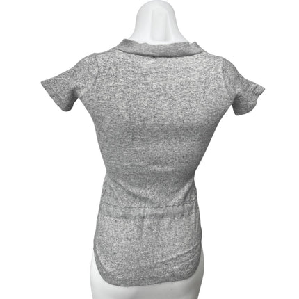 Bongenie Grieder Gray Cashmere Short Sleeve Drawstring Sweater Shirt Top Size XS