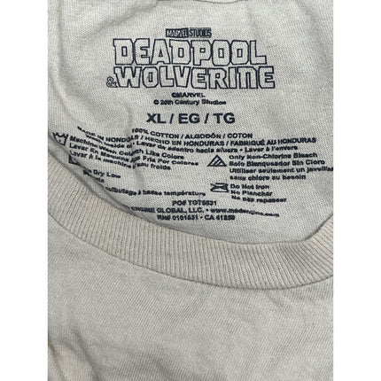 Marvel Comics Deadpool & Wolverine Men's Cream Short Sleeve Tee T Shirt Top XL