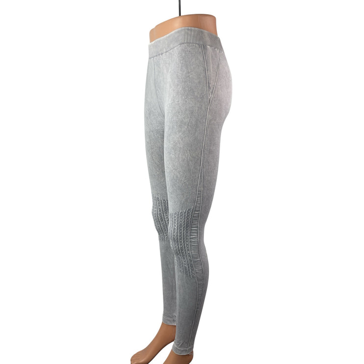 Nikibiki Womens Gray Low Waist Waffle Knee Seamless Activewear Tight Leggings OS