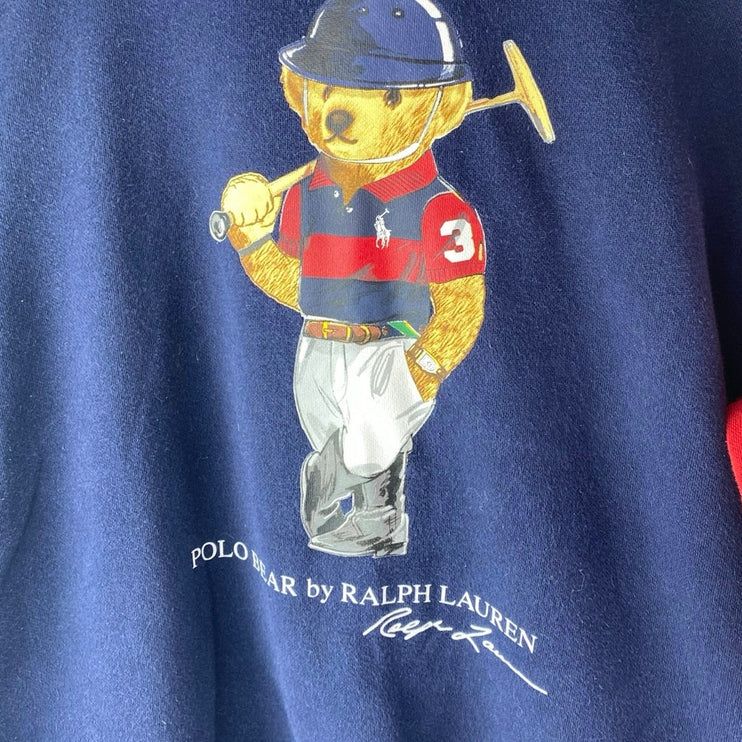 Polo Ralph Lauren Polo Bear Boys Multicolor Colorblock Hoodie Sweatshirt L 14-16