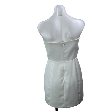 Amanda Uprichard White Floral 3D Strapless Bandeau Sheath Mini Dress Size S
