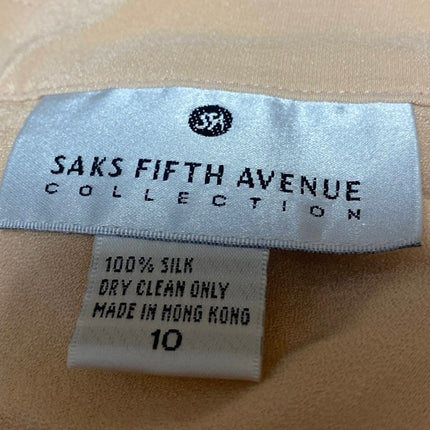 Saks Fifth Avenue Yellow 100% Silk High Waisted Pleated A Line Mini Skirt Sz 10