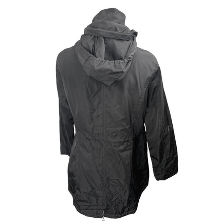 Michael Kors Women's Black Full Zip Drawstring Hoodie Hooded Rain Coat Jacket S