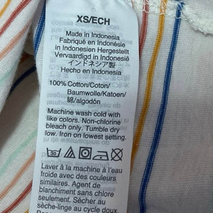 Madewell White Multicolor Striped Knit Short Sleeve Pullover Tee T-Shirt Top XS