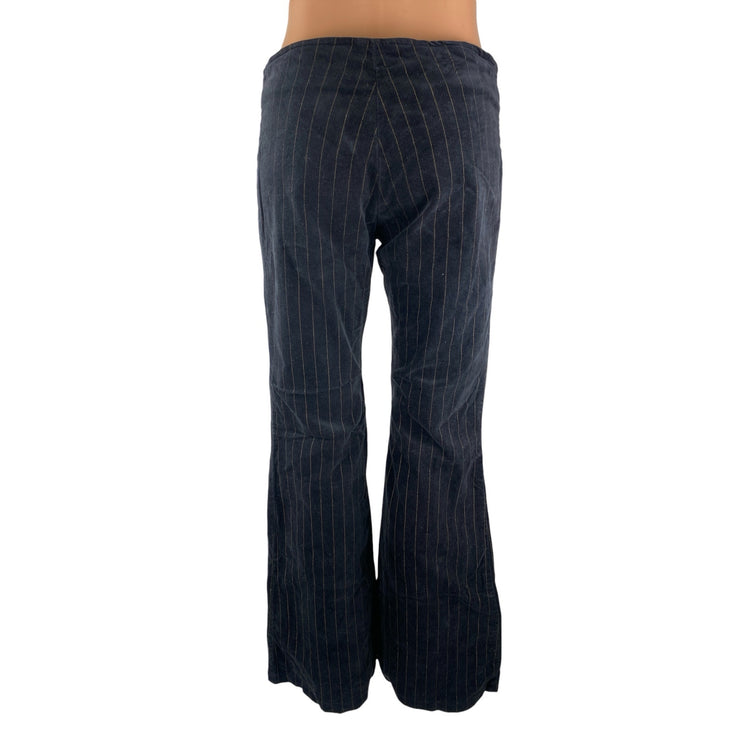 Jus D'Orange Black Striped Mid Rise Bell Bottom Bootcut Flare Trousers Pants S