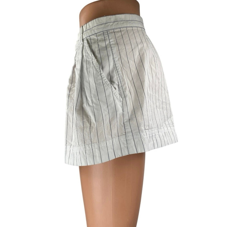 Zara Women's White Black Striped High Waisted A Line Casual Mini Shorts Size XS