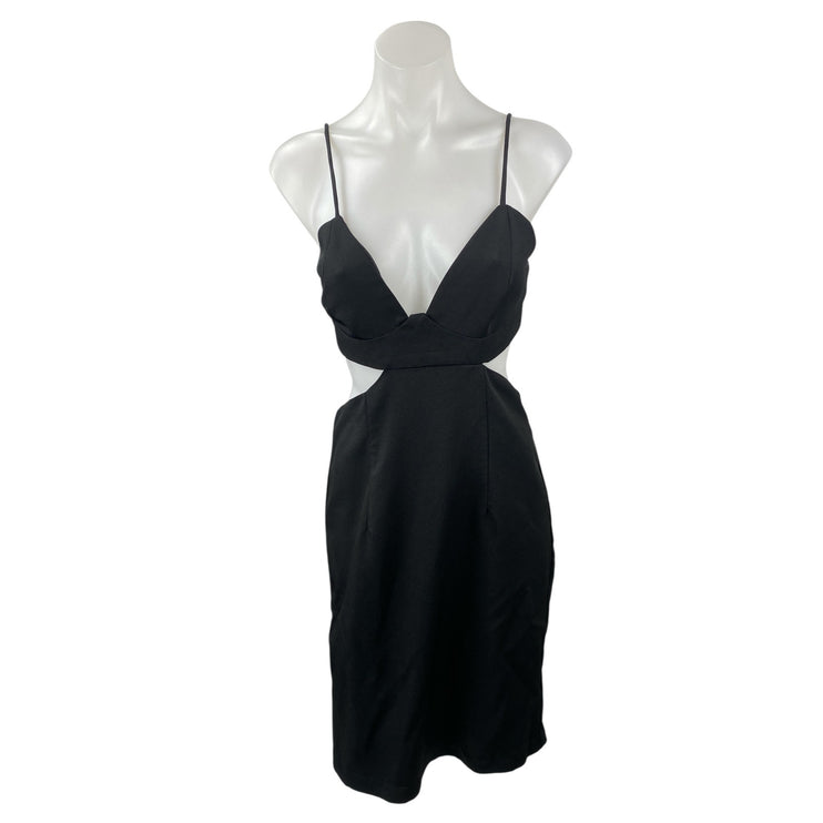 Bardot Women's Black Sleeveless Cutout V Neck Cami Mini Bodycon Dress Size M