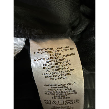 Ann Taylor Loft Black Faux Leather High Waist Straight Tapered Trousers Pants S