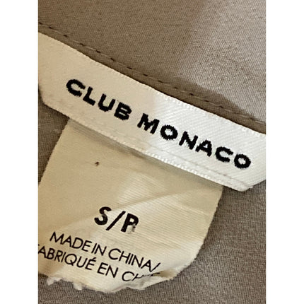 Club Monaco Women's Gray 100% Silk Long Sleeve Pocket Button Down Shirt Top S