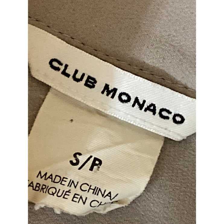 Club Monaco Women's Gray 100% Silk Long Sleeve Pocket Button Down Shirt Top S