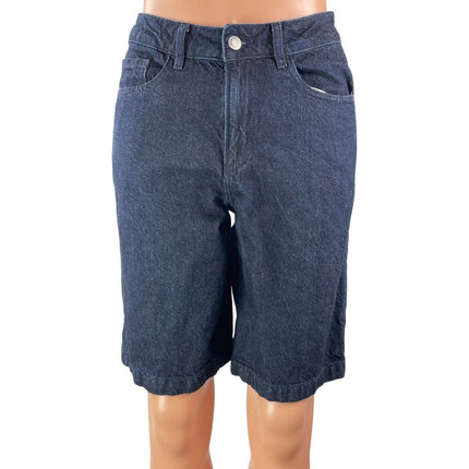 Dynamite Denim Women's Blue High Rise Straight Leg Bermuda Denim Jean Shorts 25