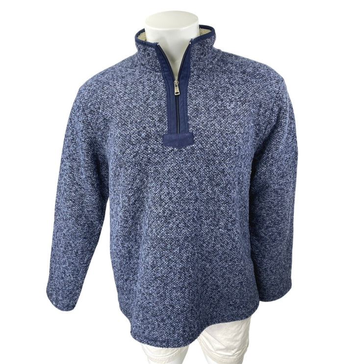 Orvis Brighton Men's Blue Fleece Long Sleeve 1/4 Zip Sweatshirt Sweater Top  L