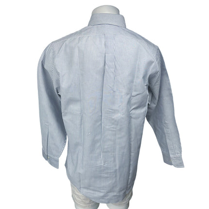 Brooks Brothers Men's Blue Striped Long Sleeve Button Down Dress Shirt 33 16.5
