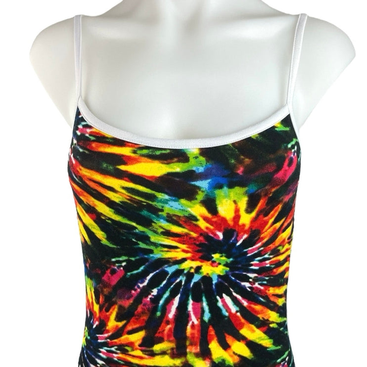 Absolutely Love It Multicolor Tie Dye Spaghetti Strap Stretch Knit Romper Size L