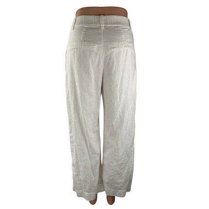 Abercrombie & Fitch White Linen Pleated Palazzo Wide Leg Trousers Dress Pants XS